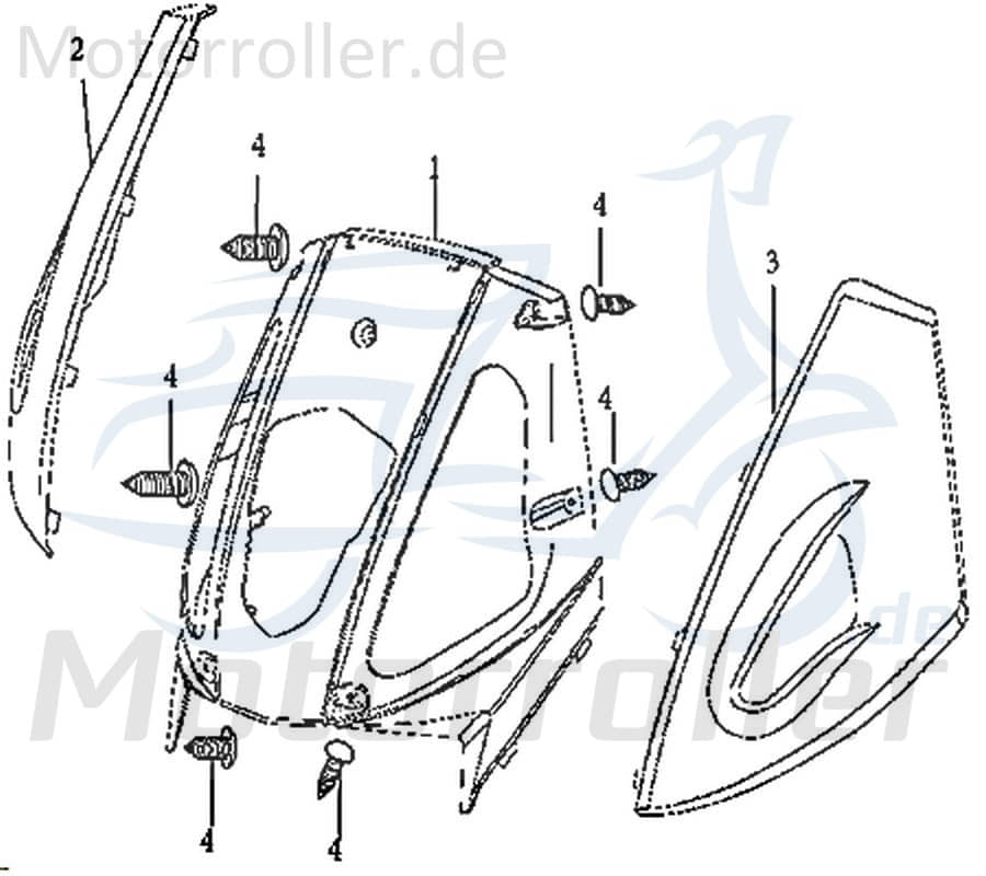 Kreidler e-Florett 3.0 Scheinwerferverkleidung rechts silber 733544 Motorroller.de Scheinwerferabdeckung Lenkerverkleidung Elektroroller E-Roller