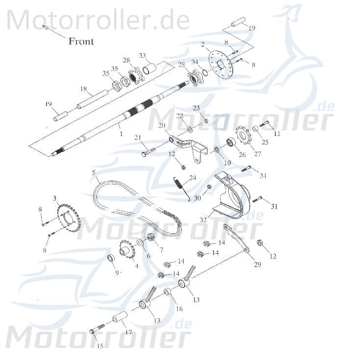 Adly Unterlegscheibe GK 125 Distanzscheibe Buggy 125ccm 4Takt Motorroller.de Distanzhalter U-Scheibe Washer Beilagscheibe Ausgleichsscheibe Ersatzteil