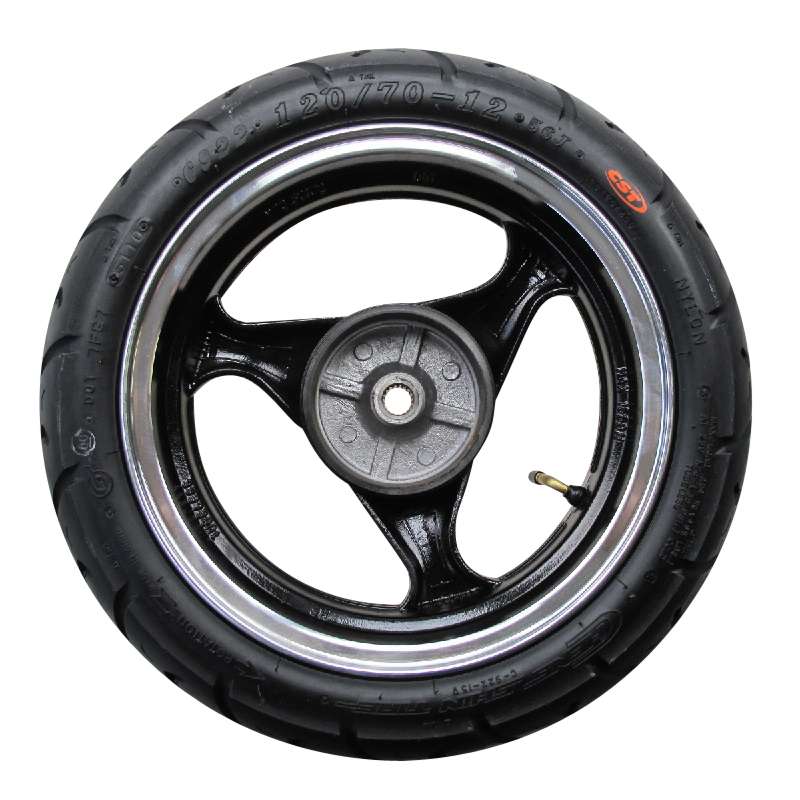 Jonway Stratos Chicago Alu-Komplettrad Roller hinten 50ccm 2Takt 2040303-3 Motorroller.de 120/70-12 Rollerfelge + Reifen Hinterradfelge Scooter Rex