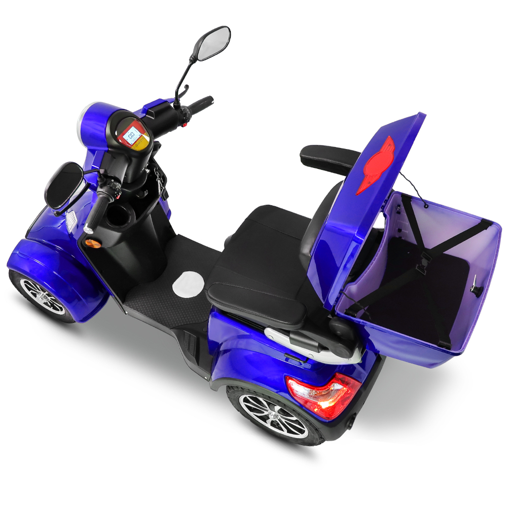 E-Quad Scoody E4 Shopper V3 25 km/h blau 1000 Watt Lithium-Akku Elektroroller Seniorenroller E-Scooter