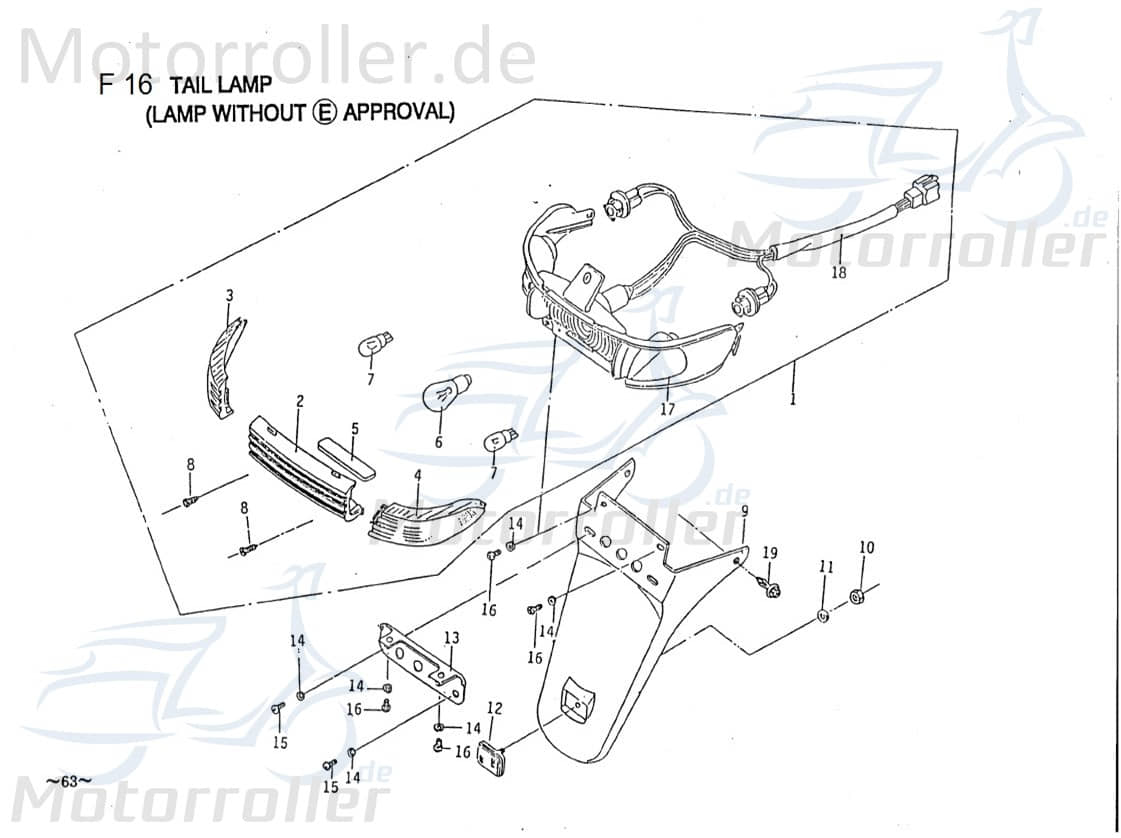 Blinkerverkleidung hinten rechts B2E16600401