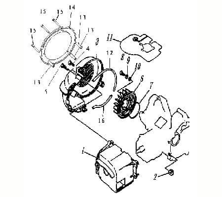 Lüfterrad flach 3-Schrauben 2Takt 50ccm 730084