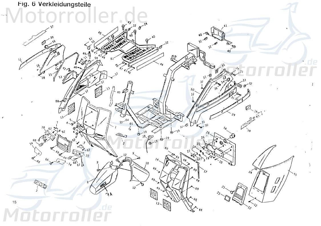 PGO Bundschraube Trittbrettverkleidung Star 50 50ccm 2Takt Motorroller.de Maschinenschraube Flanschschraube Flansch-Schraube Maschinen-Schraube