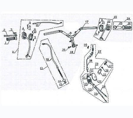 Handgriff links mit Chromkappe D22mm L. 120mm 730177
