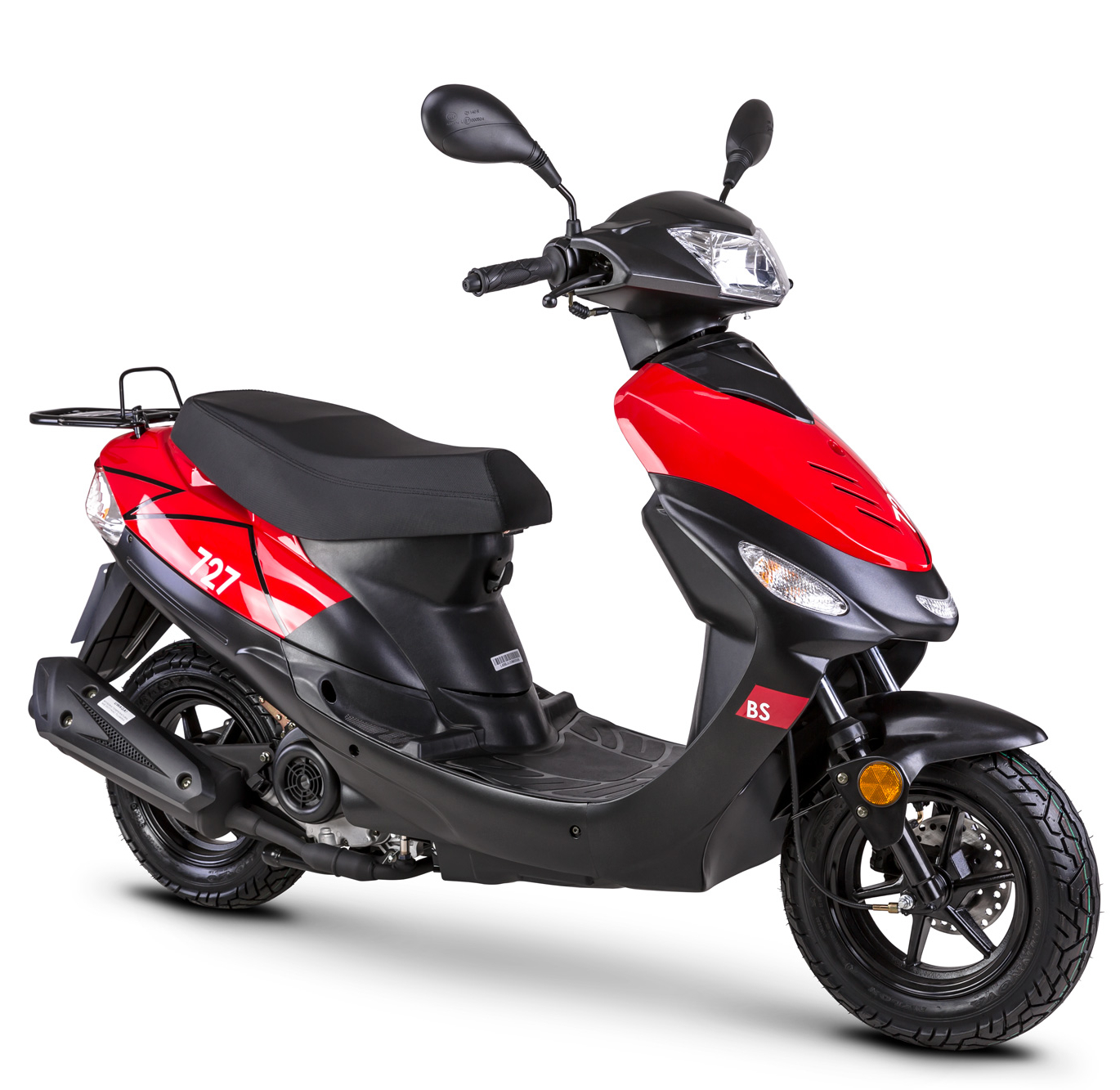 Motorroller GMX 460 Sport R 727 BS 45 km/h 12 Zoll schwarz-rot Euro 5 Mokick Roller Scooter