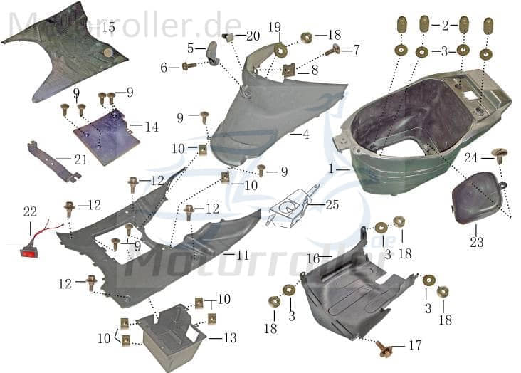 Batterieschalter Ausschalter 12Volt AGM 1050309-1-2T50 Motorroller.de Batterieknopf Akkuschalter Akkuknopf GMX 450 Sport JSD50QT-13 Ersatzteil Service