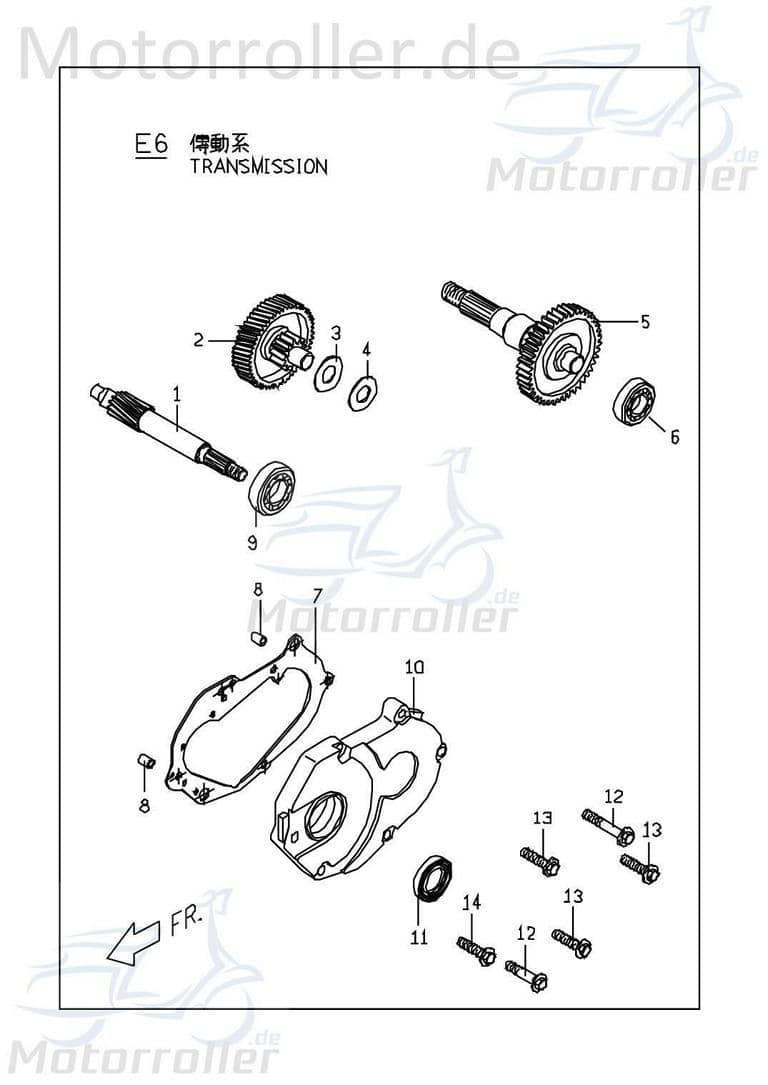 PGO Getrieberad Zwischenzahnrad 31/51 Zähne 50ccm 2Takt Motorroller.de schräg verzahnt Zwischenrad Zahn-Rad Getriebe-Rad Zwischen-Rad Getriebezahnrad