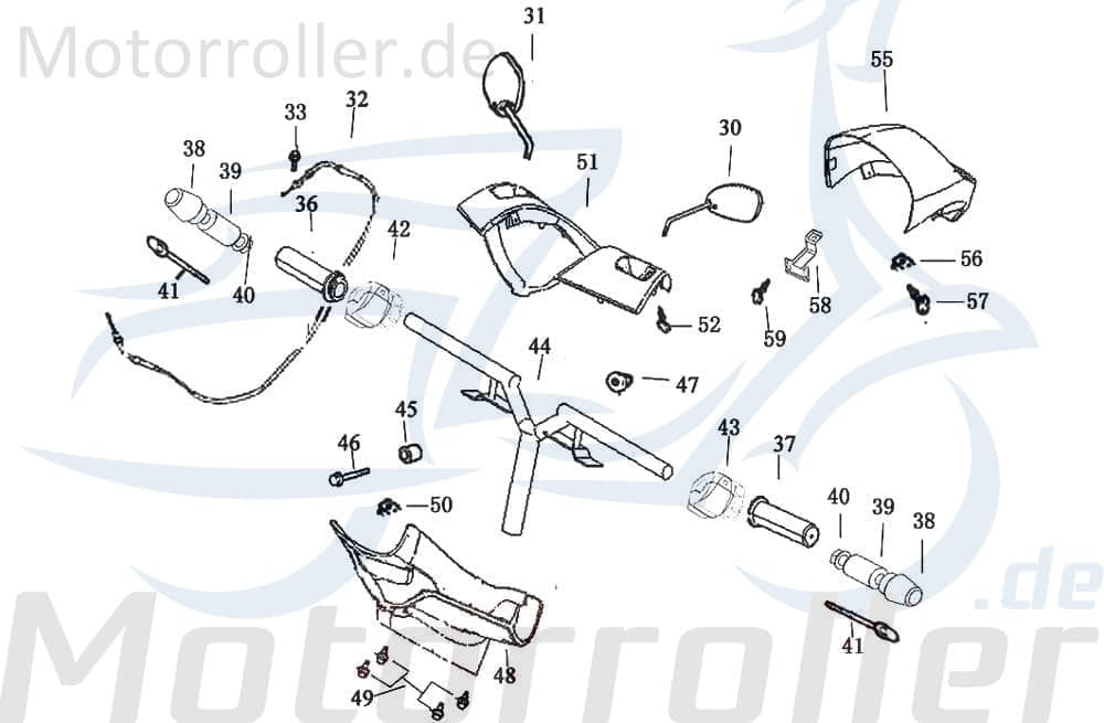 Rex Bergamo 50 Halter Befestigung 50ccm 4Takt 53209-F8-9000 Motorroller.de Halterung Haltebügel Halteblech Halte-Blech Halte-Bügel 50ccm-4Takt Scooter