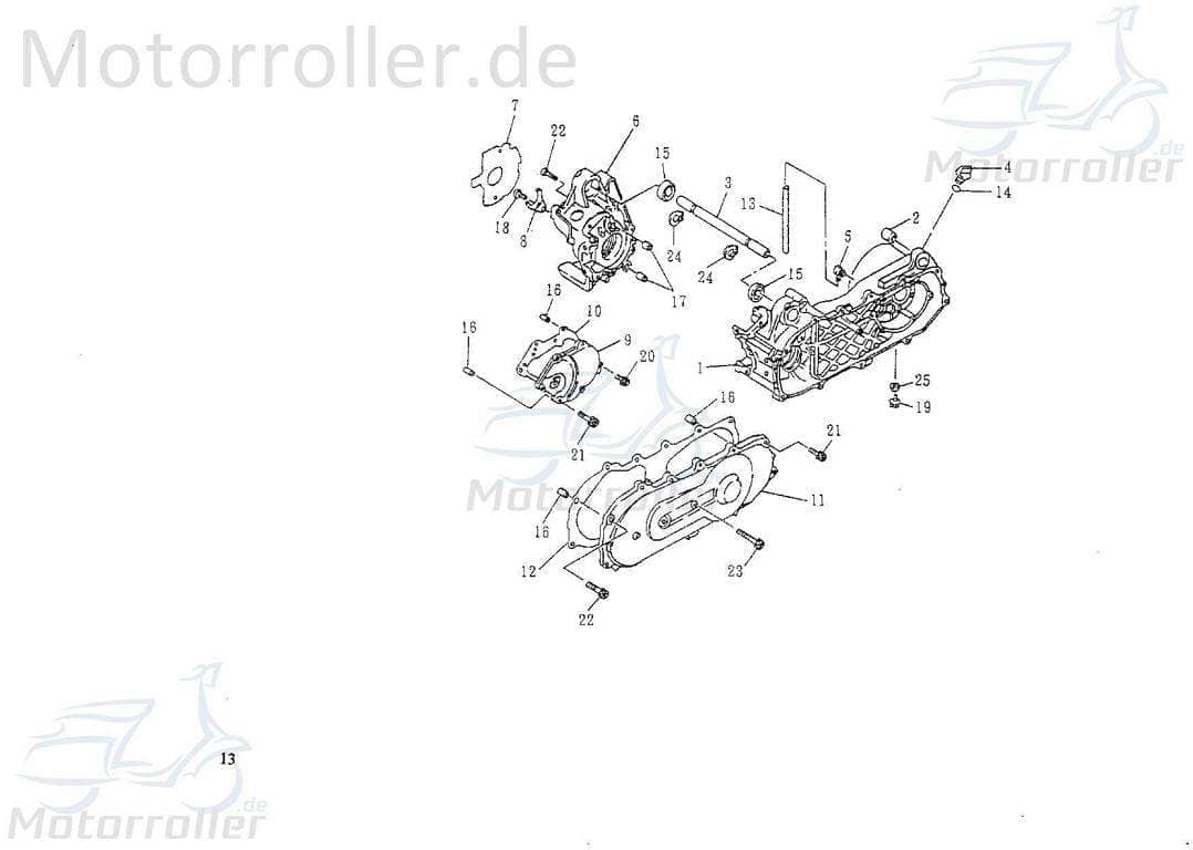 Rex Scooter 50 Getriebedeckeldichtung Kurbelgehäuse 78225 Motorroller.de Getriebedichtung Kreidler Flory 50