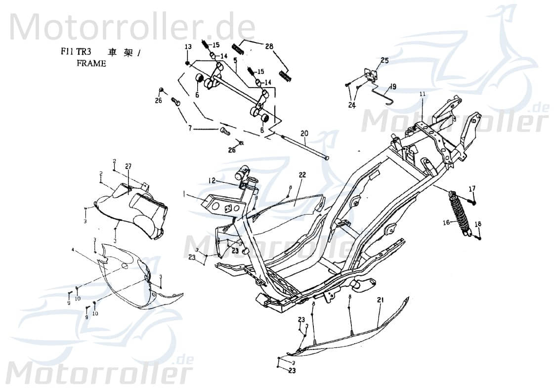 PGO Halteplatte Benzintank TR3 50 Mofa Metallplatte Halter C1421220000 Motorroller.de Stahlplatte Montageschiene Fixierung Halterung Montageplatte
