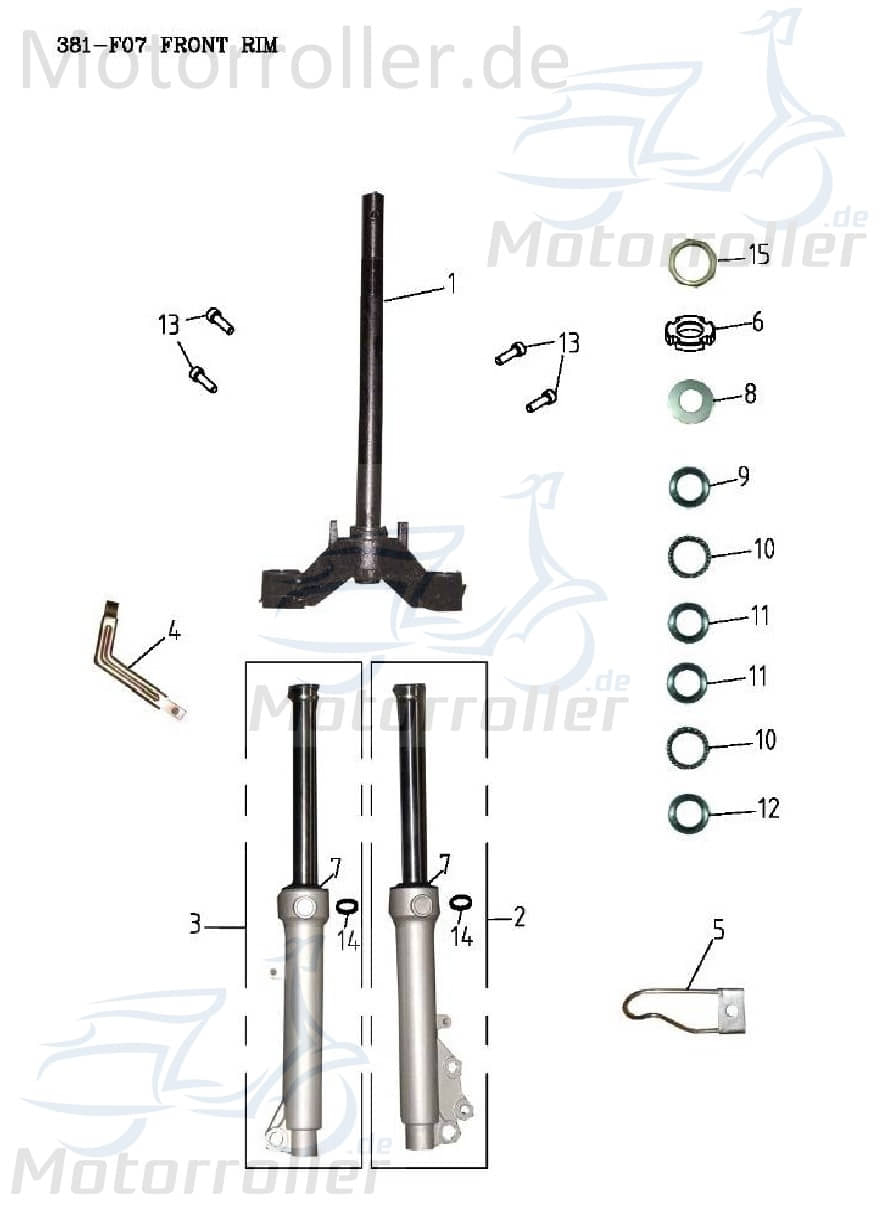 Lagerschale #5 unten Adly GTA 50 Lagergehäuse 50ccm 2Takt Motorroller.de Lagerkranz Lagerring Lager-Schale Lager-Gehäuse Lagerteller Lager-Teller oben