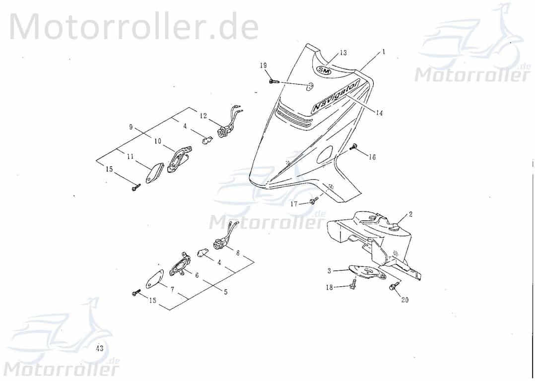 Blinkerfassung vorn rechts SMC 55366-NAF-00