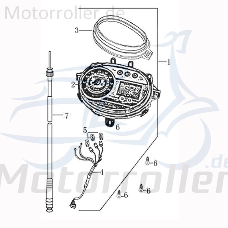 Kreidler Hiker 50 City Tachometer 4Takter 50ccm 1160201-9 Motorroller.de Geschwindigkeitsmesser Geschwindigkeitsanzeige Speedometer kmh-Anzeige Rex