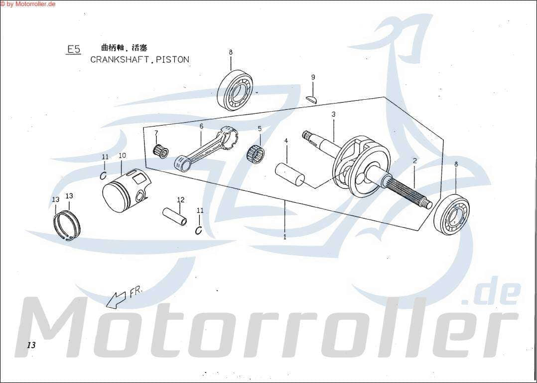 PGO Big Max 90 Kolbenbolzen Roller 90ccm 2Takt P9067110000 Motorroller.de Piston-Pins Kolben-Bolzen Pleuelbolzen Pleuel-Bolzen Pistonpin Pistonpins
