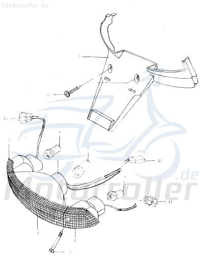 Sundiro Blinkerglas hinten rechts Blinkerkappe FIG.-17-NO.-02 Motorroller.de Blinker-Glas Blinker-Abdeckung Blinkerabdeckung Blinker-Kappe Winker-Glas