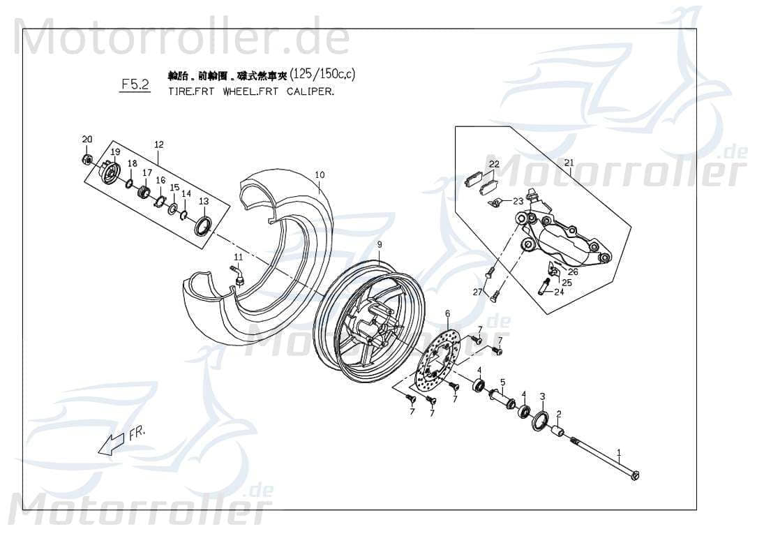Bremssattel vorn (4Kolben)Gold M2403300000
