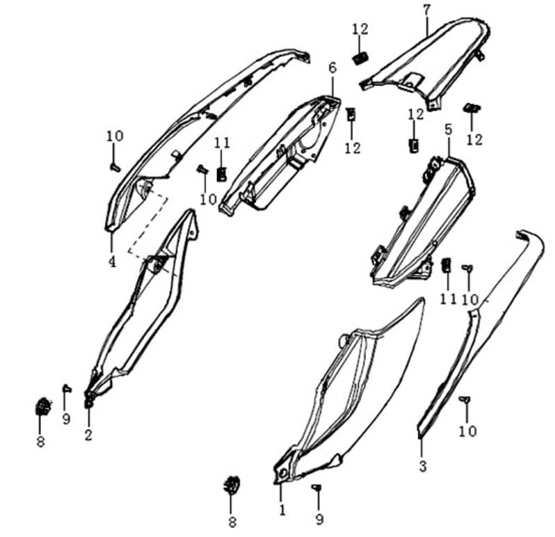 Kreidler DICE GS/SM 125 pro Zierstopfen Seitenverkleidung schwarz 781203