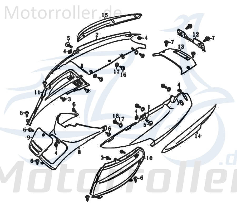 Dekorsatz hinten komplett REX RS125 85171