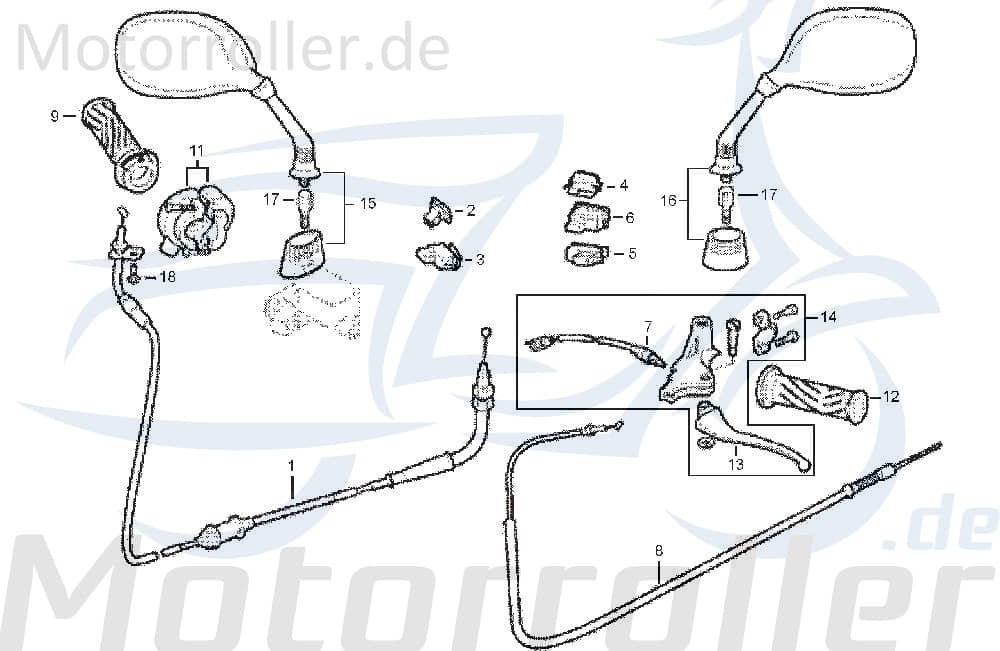 Daelim Delfino 125 Lichtschalter 125ccm 4Takt 35170-SA9-0000 Motorroller.de Auf und Abblendlichtlicht Knopf Ausschalter Einschalter Licht-Schalter