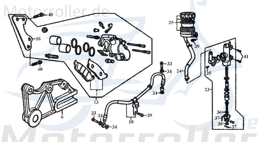 Bremsbeläge Satz hin. Bremszange DAE-4310A-BA4-0000-M1