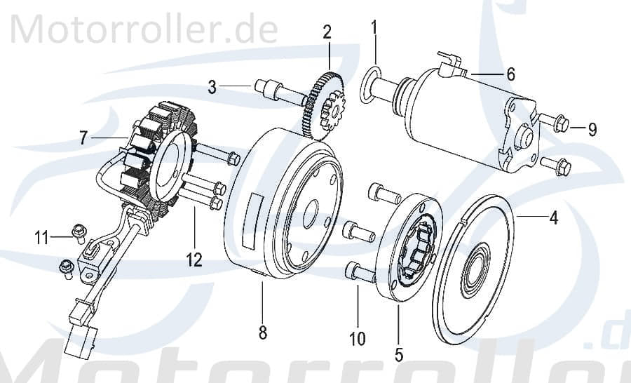Kreidler INSIGNIO 125 DD Lichtmaschine Stator 125ccm 4Takt 299033000000 Motorroller.de Ankerplatte Zündplatte Zündgrundplatte Lichtmaschinenspulen