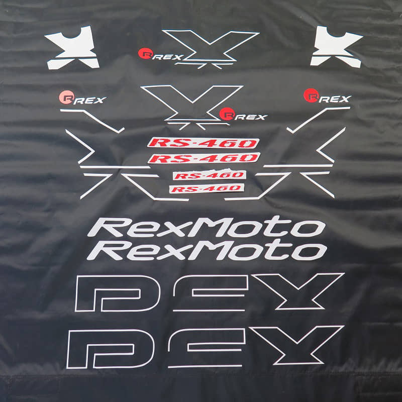 Dekorsatz Rex RS460 (Fahrzeug = schwarz) 700582 Motorroller.de Aufkleber Sticker Emblem Schriftzug Logo