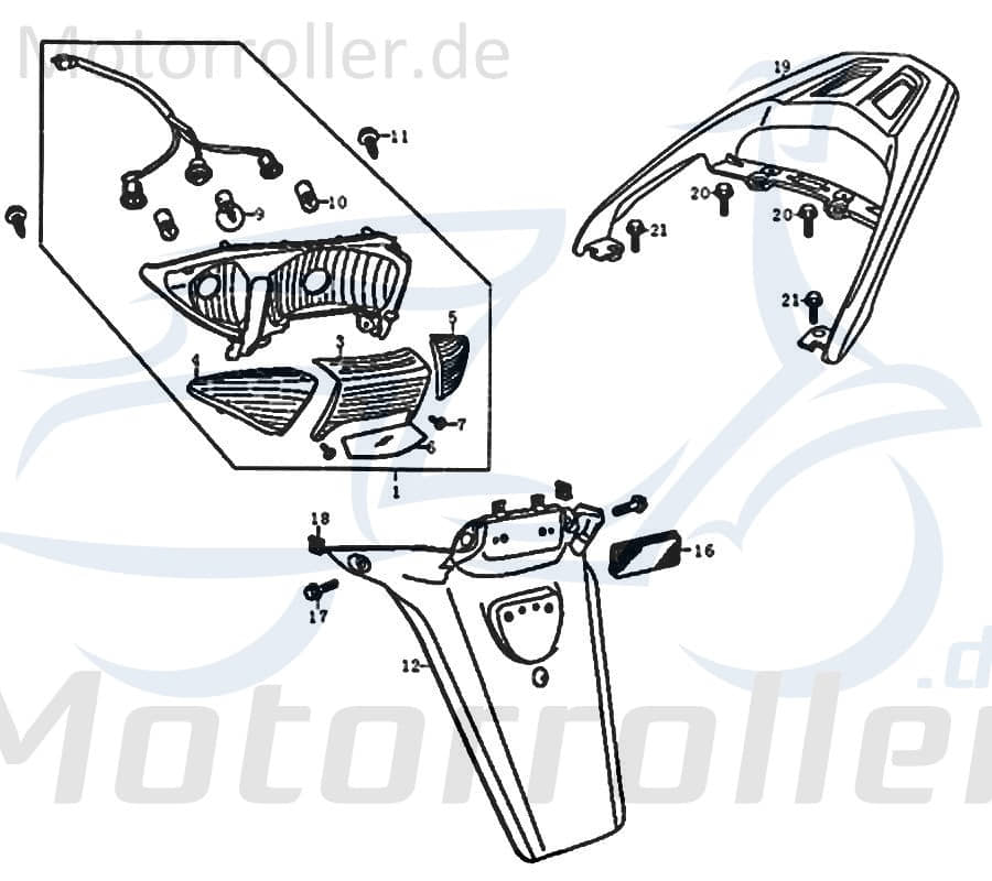 Kreidler Florett RMC 50F Reflektor 125ccm 4Takt FIG25-16 Motorroller.de Strahler Rückstrahler Seitenreflektor 125ccm-4Takt Motorrad Moped Ersatzteil