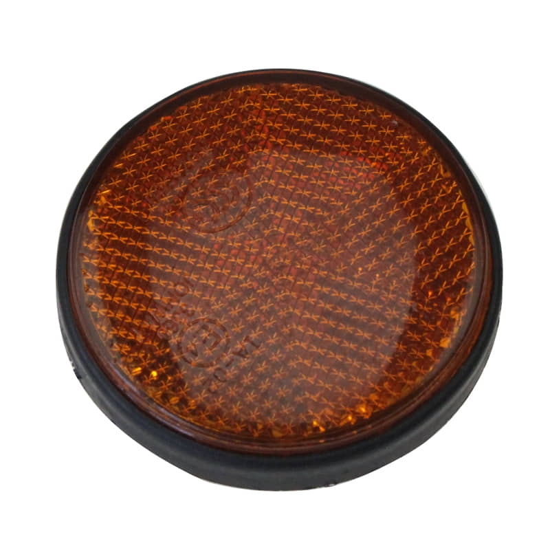 Rückstrahler, Reflektor gelb rund D56mm E-Marke 1010001