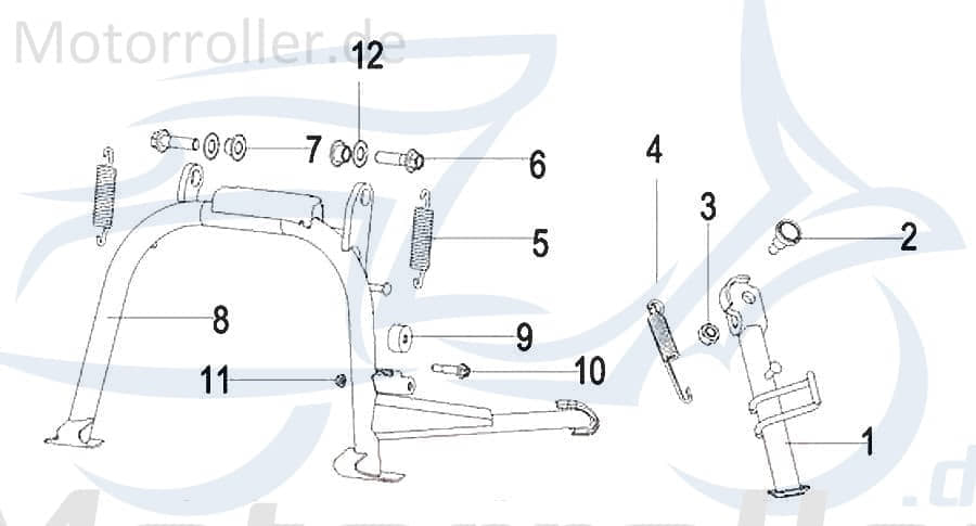 SMC FEDER Generic Zion 125 Ständerfeder Roller 58502T430000 Motorroller.de Hauptständer Hauptständerfeder Rückzugfeder Spannfeder Rückzug-Feder Mokick