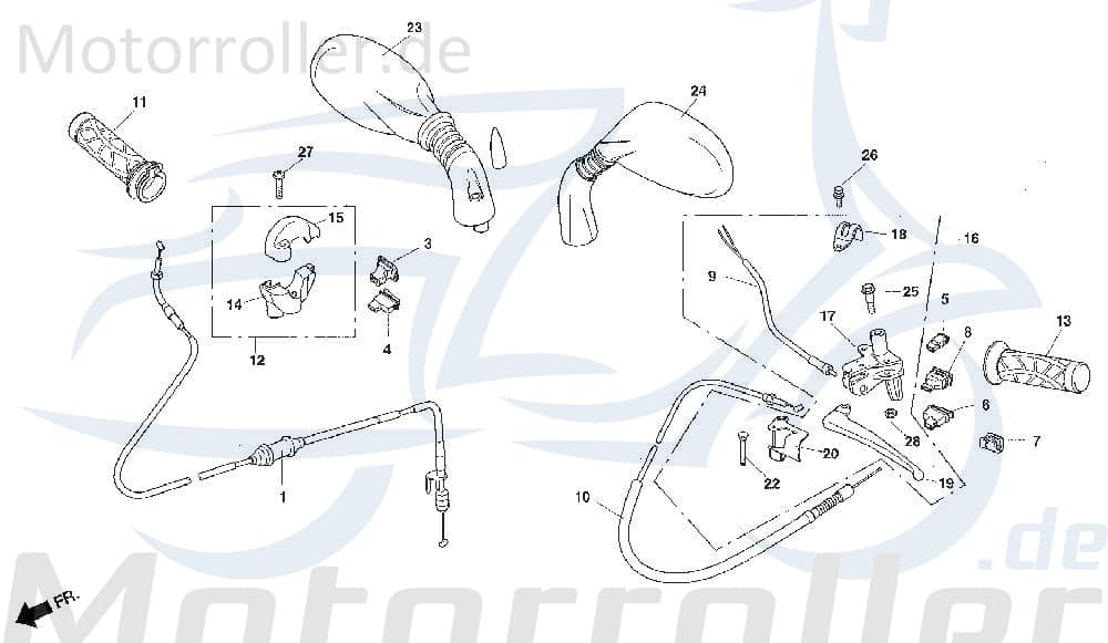 Bremslichtschalter hinten Daelim Otello 125 125ccm 4Takt Motorroller.de Bremsschalter Stop-Schalter Bremslicht-Schalter Stoplichtschalter Stopschalter