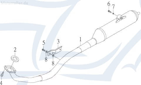 Rex Quad 50 Auspuffhalter ATV 50ccm 2Takt 31661-SK9-01 Motorroller.de Auspuffstrebe Minarelli liegend Exploroer Bullet 50 UTV Ersatzteil Service