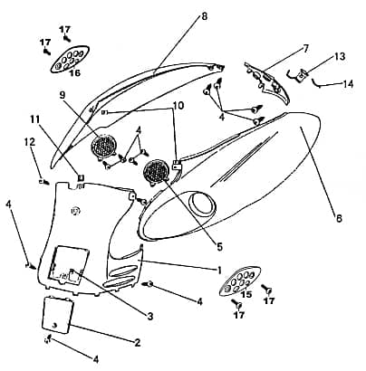 Kreidler Florett RMC-E 50 Heckverkleidung 50ccm 4Takt FIG 30-2-3 Motorroller.de Seitenteil Seitenverkleidung Seitenabdeckung Heckabdeckung links Moped