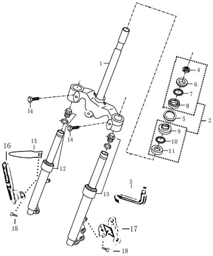 Gabelbrücke 367mm von Motorroller.de 706769