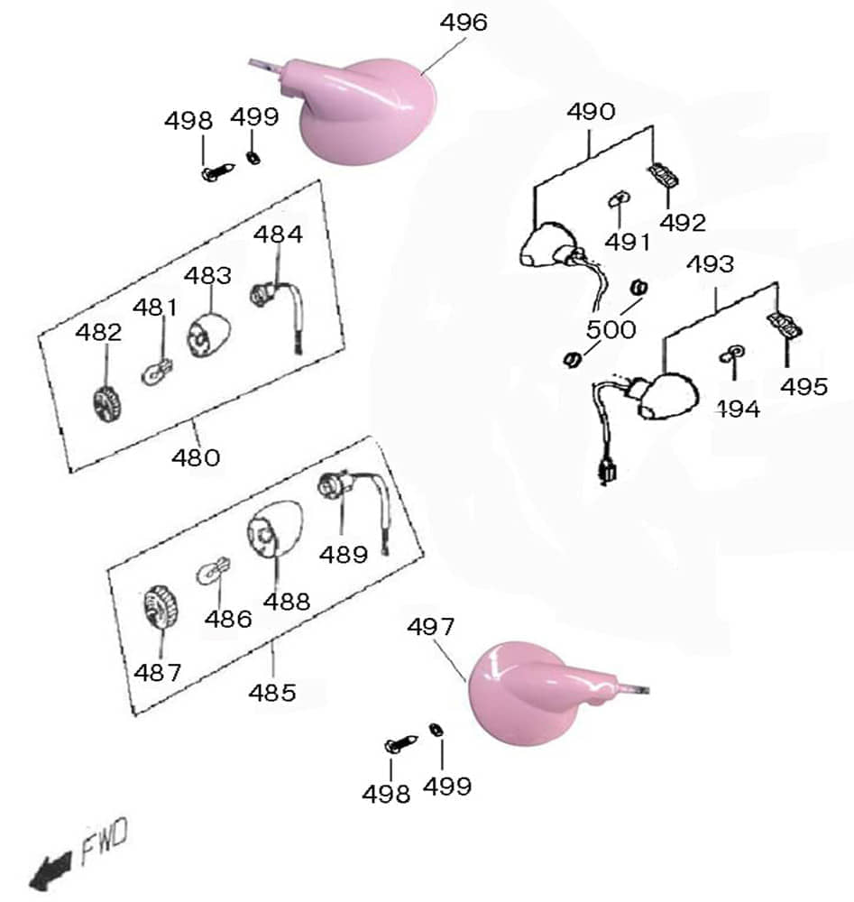 AGM GMX 460 Retro Classic Halter Blinker 50ccm 4Takt 33410-XGW-9000-SM Motorroller.de Halterung Haltebügel Halteblech Halte-Blech Halte-Bügel Scooter