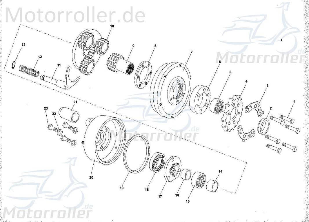 Distanzbuchse Achslager 35,6x45x22,2mm Tongjian 150ccm 4Takt Motorroller.de Hülse Distanzhülse Distanzring Distanz-Hülse Passhülse Passbuchse Buggy