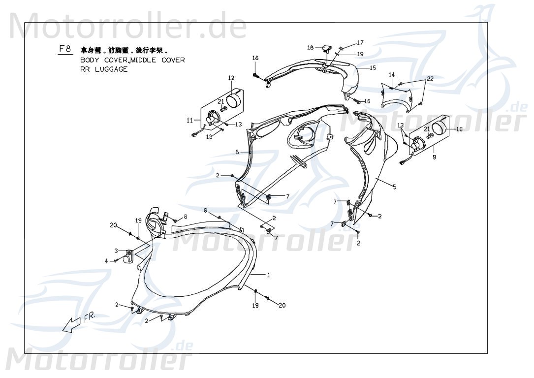 PGO Rodoshow 50 Sitzbankverkleidung rechts schwarz Roller 50ccm 2Takt P5625500690 Motorroller.de Sitzverkleidung Mittelverkleidung Sitz-Verkleidung