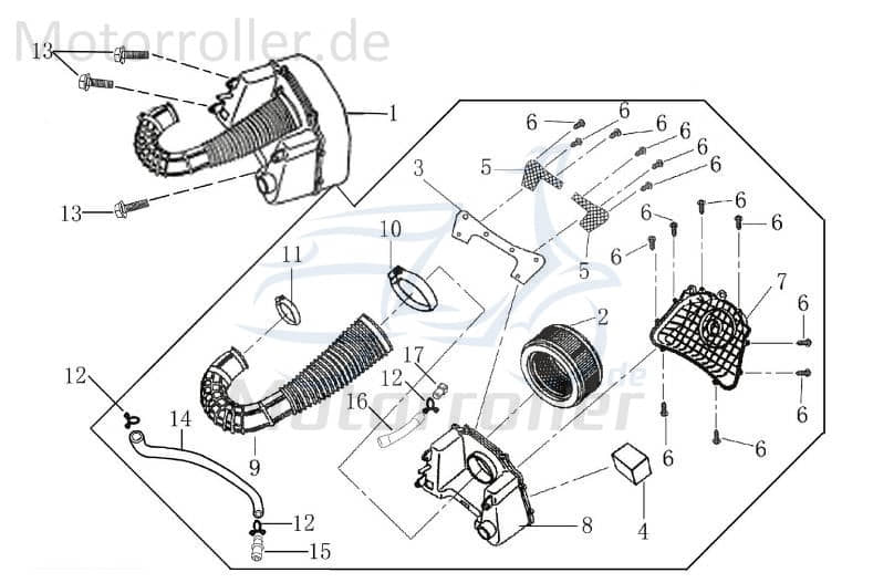 Luftfiltergehäuse unten AGM-MOTORS 2200101-6