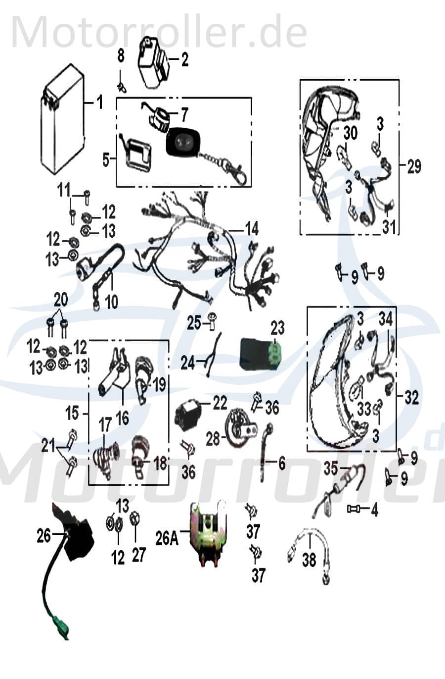 Keeway Easy 50 Schlosssatz Roller 50ccm 2Takt 88000B20T00A Motorroller.de wasserdicht Quadratischer Stecker Tankverschluss Tank-Verschluss Tank-Deckel