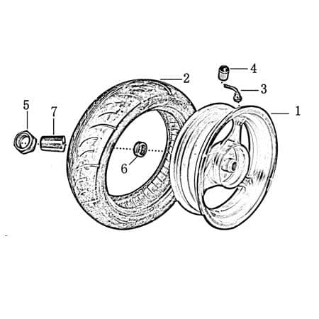 Felge rot hi 13x3.5 Motorroller Rex Palermo 50 706628