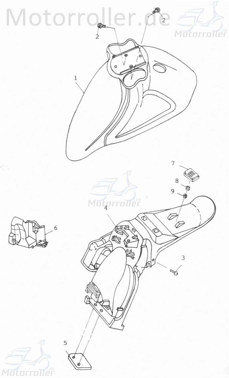 Adly Kennzeichenhalter Scoody 50 2 Roller Scooter 50ccm 2Takt Motorroller.de Nummernschildhalter Kennzeichen-Halter Kennzeichenhalterung 50ccm-2Takt