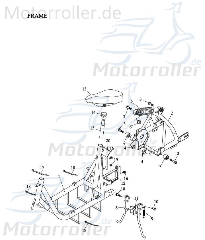 Adly Fun Cruiser FC 20 Schwinghebel 50ccm elektro 52100-207-000 Motorroller.de komplett Scooter Ersatzteil Service Inpektion Direktimport