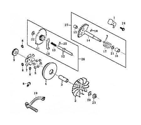 Kickstarterwelle Kurz 130mm 4T 125/180ccm Rex 80401