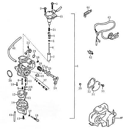 Nadelventil Rex Schwimmerventil Schwimmernadel 50ccm 2Takt Motorroller.de Regulierventil Schwimmernadelventil Einstellventil Vergaserventil 1E40QMB