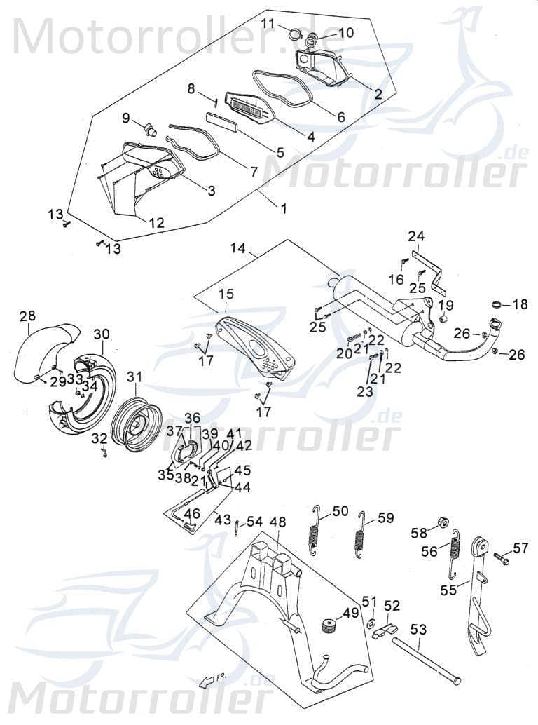 PGO PMX 50 Wärmeschutzauskleidung 50ccm 2Takt P928A060000 Motorroller.de PGO KP03 50ccm-2Takt Scooter PMX 50 Sport Ersatzteil Service Inpektion