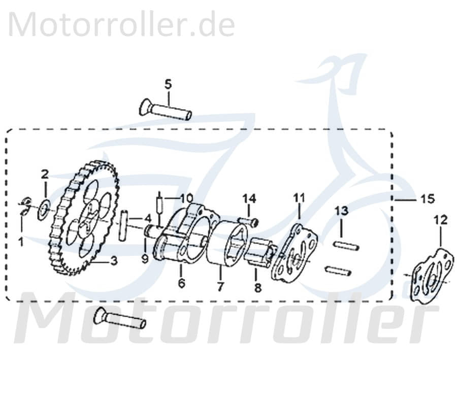 Jonway Insignio 250 DD Schraube M6x25mm 250ccm 4Takt 750647 Motorroller.de Bundschraube Maschinenschraube Flanschschraube Flansch-Schraube Scooter