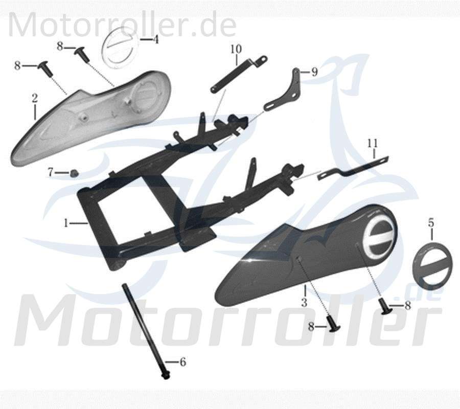 Kreidler Hiker Elektro Schwingenverkleidung links 702403 Motorroller.de Schwingenabdeckung Galactica 2.0 Elektroroller