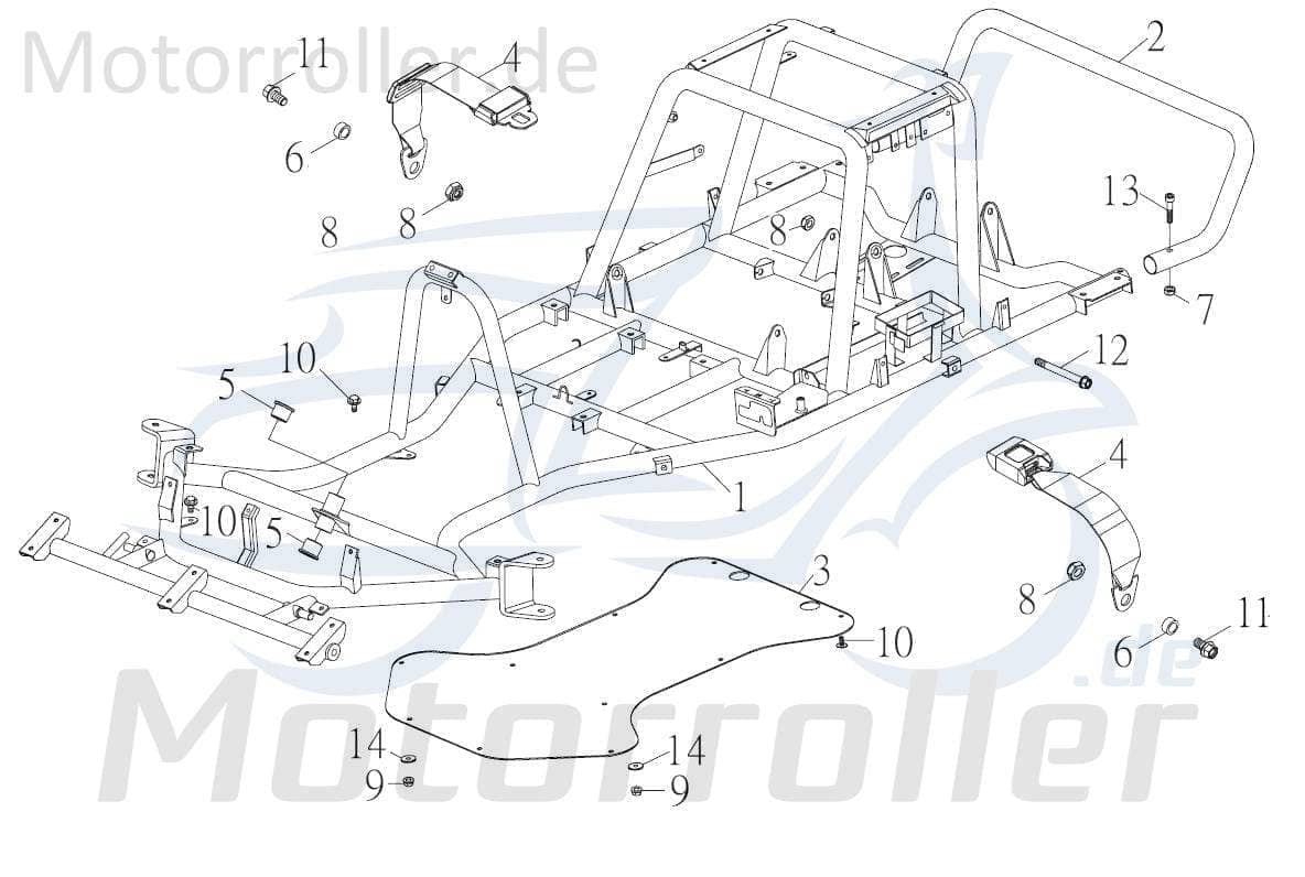Kreidler F-Kart 170 Heckschutzbügel 100ccm 4Takt 52850-FKO-00 Motorroller.de Spezial 100ccm-4Takt Ersatzteil Service Inpektion Direktimport