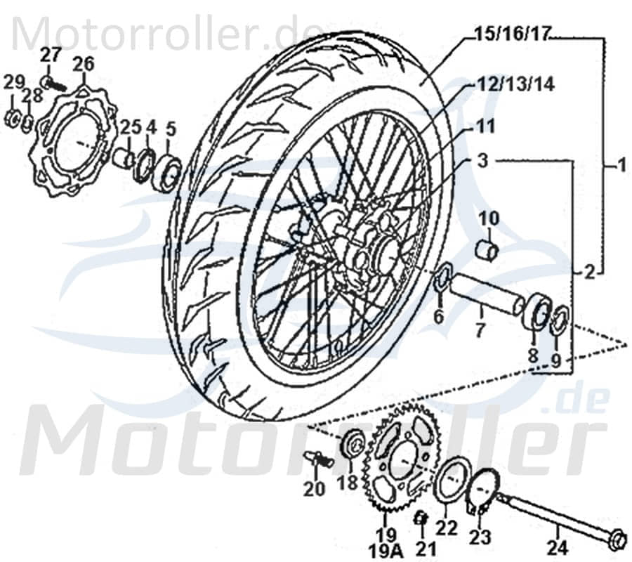 Rex Enduro 125 DD Haltebolzen Halterung 125ccm 4Takt 89935 Motorroller.de Arretierbolzen Haltezapfen Haltestft Arretierzapfen 125ccm-4Takt Motorrad