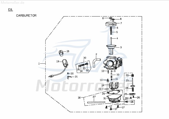 PGO Bugrider 200 Leerlaufdüse 50ccm 200ccm 4Takt N42445A35 Motorroller.de 2Takt Vergaserdüse Nebendüse Nebenluftdüse Einstelldüse Nebenluft-Düse Buggy