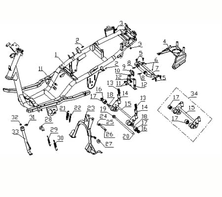 CPI Aragon 50 Club Halter Roller 50ccm 2Takt Q0H-56511-00-03 Motorroller.de Halterung Haltebügel Halteblech Halte-Blech Halte-Bügel Minarelli liegend
